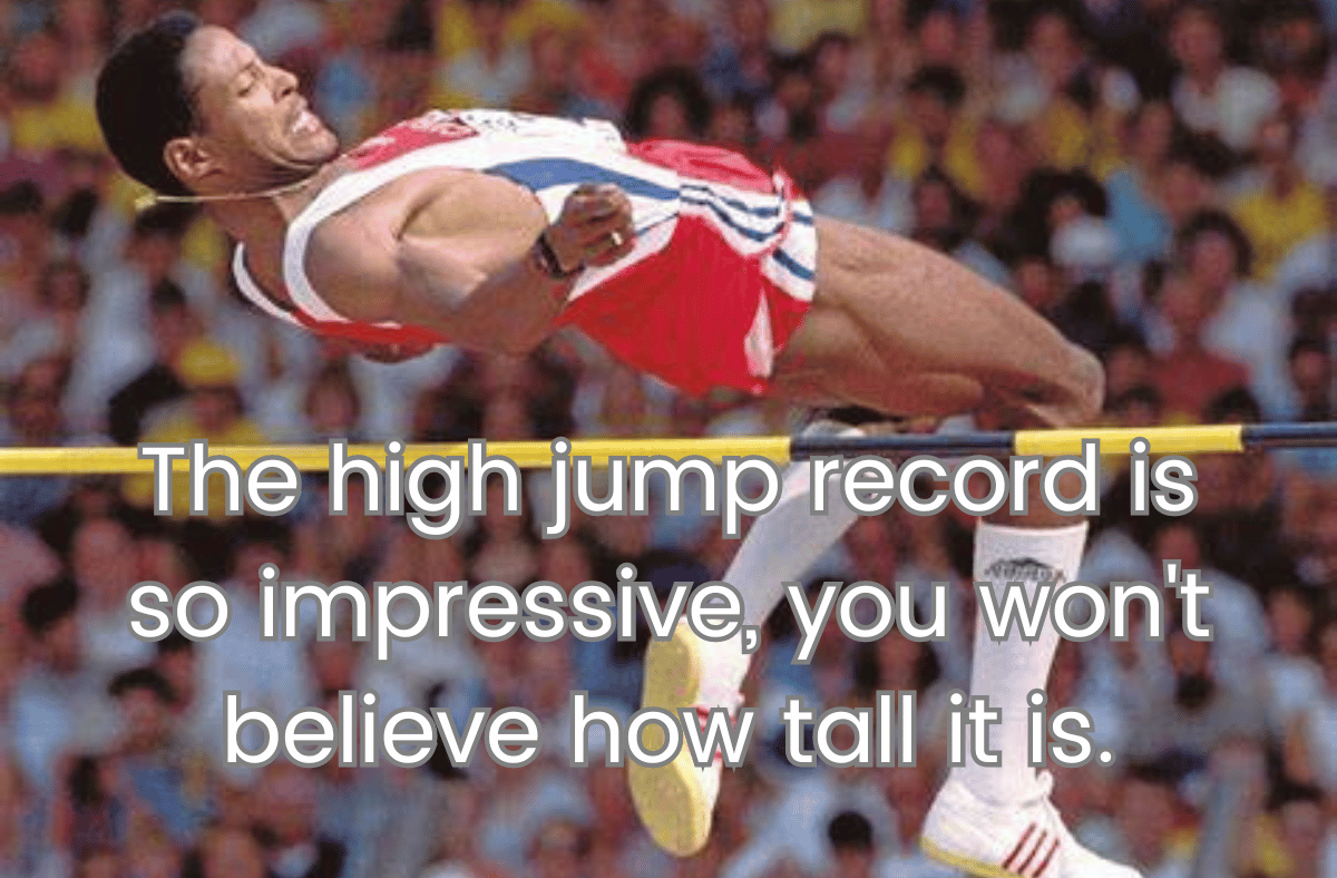 The high jump record is so impressive you won't believe how tall it is