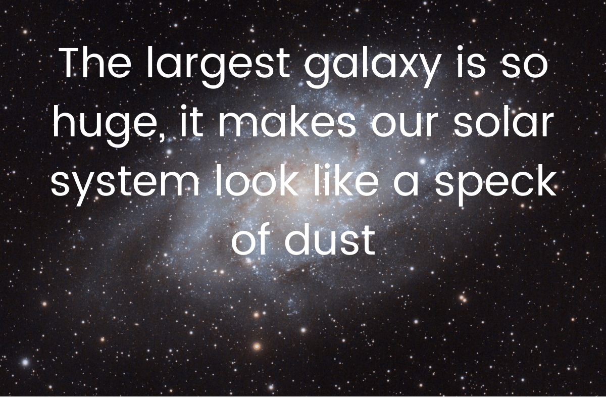 The largest galaxy is so huge it makes our solar system look like a speck of dust